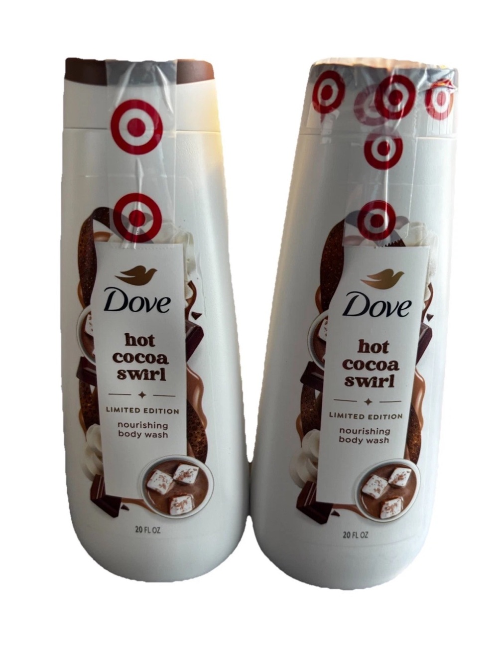 Dove Hot Cocoa Swirl Nourishing Body Wash lot of 2 limited Edition 20 oz